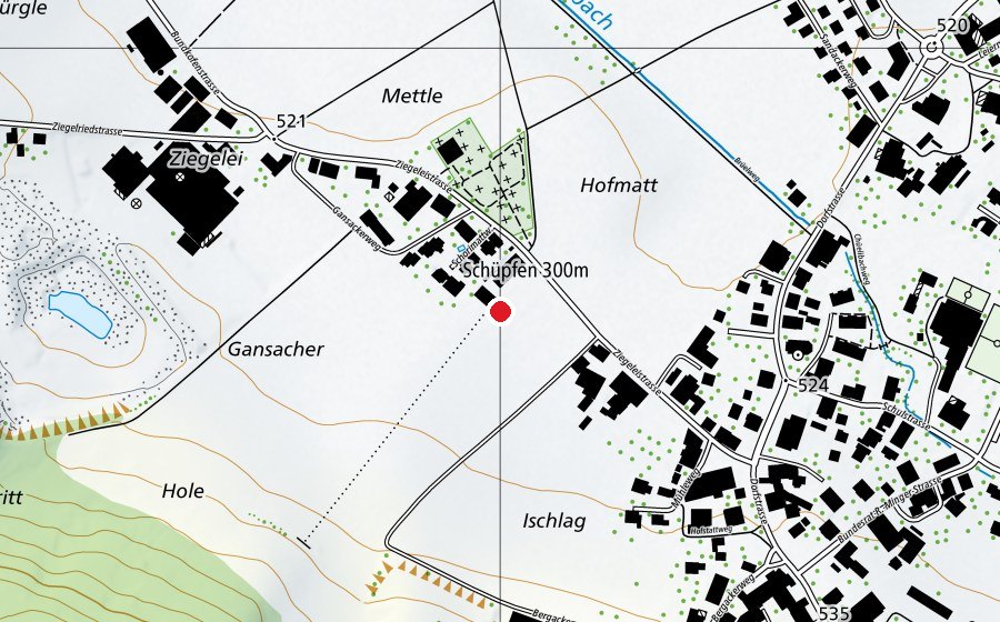 Karte mit dem Standort von Schiessstand 300m (Sportanlage)