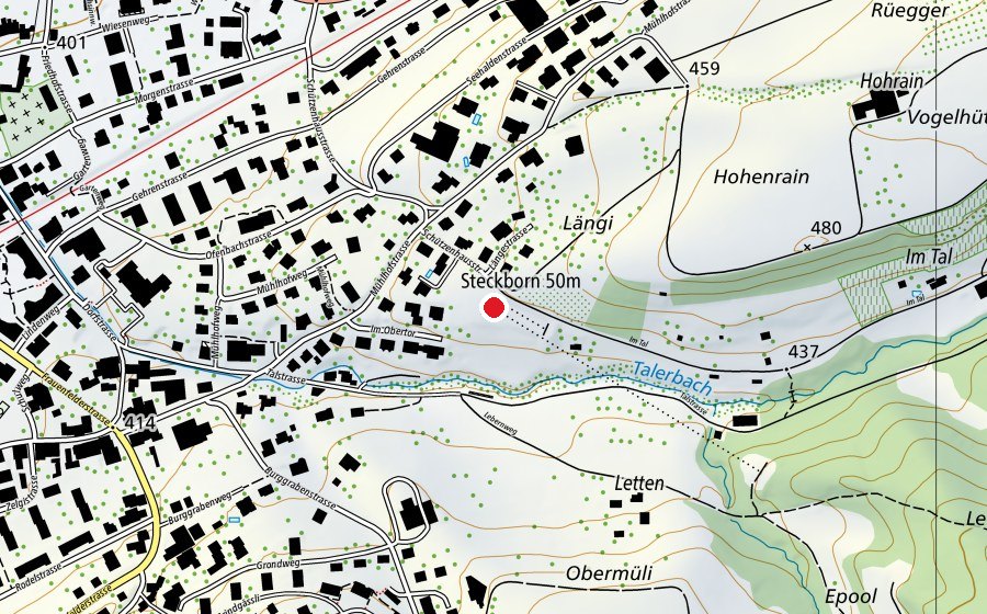 Karte mit dem Standort von Schiessstand 50/300 m (Sportanlage)