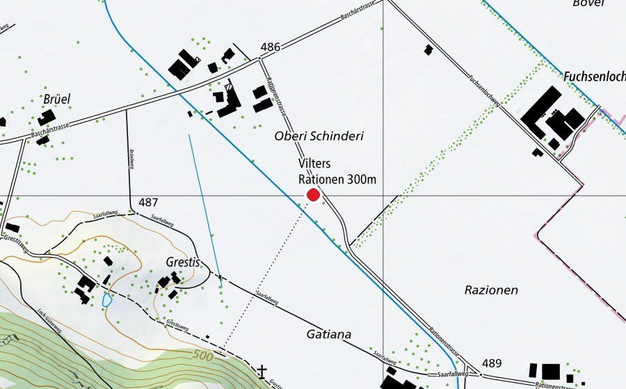 Map showing the location of Schiessstand (Sports centre)