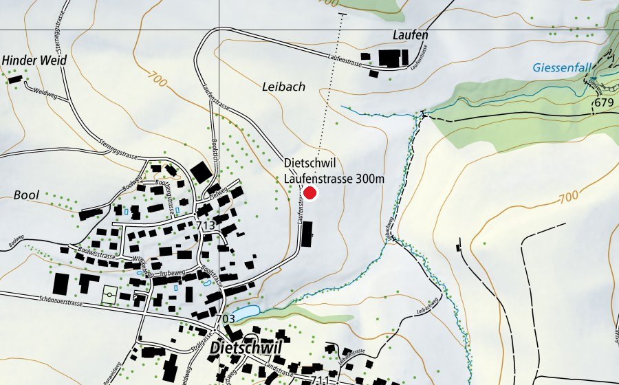 Map showing the location of Schützenhaus Dietschwil (Sports centre)