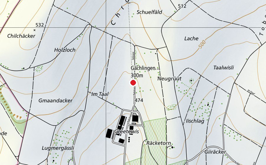 Mappa con la posizione di Schützenhaus Gächlingen (Centro sportivo)