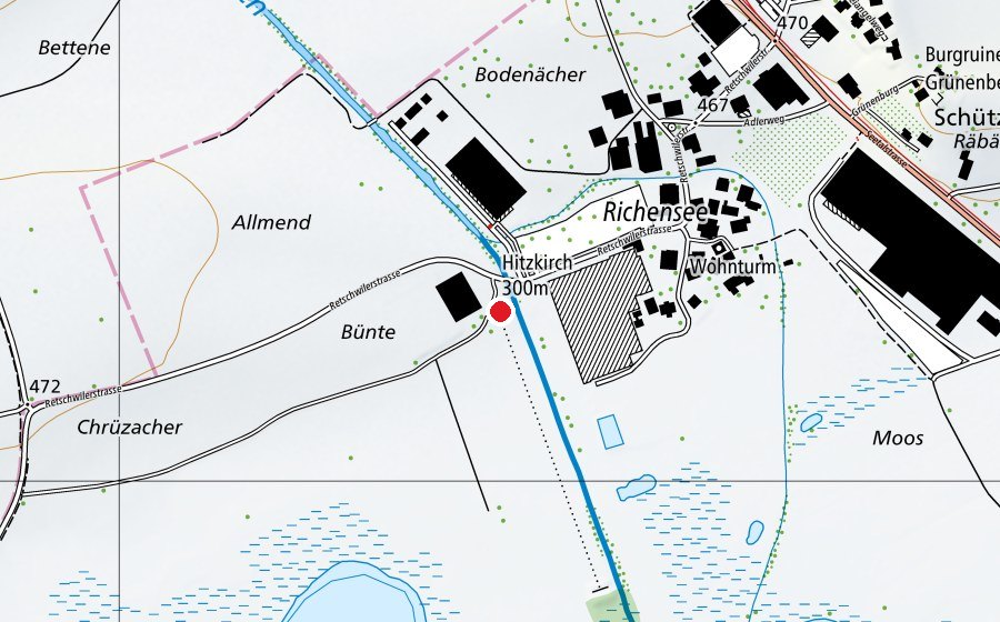 Mappa con la posizione di Schützenhaus (Centro sportivo)
