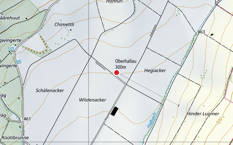 Carte indiquant l’emplacement de Schützenhaus Oberhallau (Centre sportif)