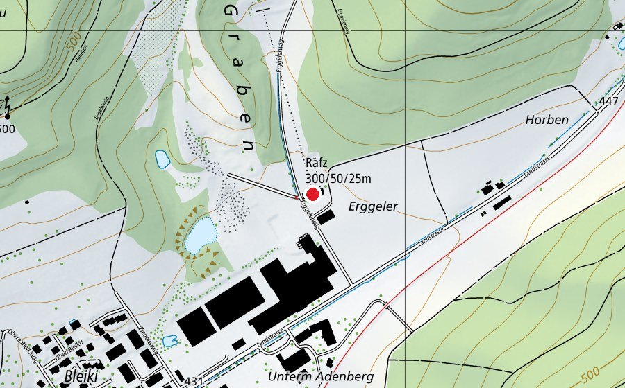 Map showing the location of Schützenhaus Rafz (Sports centre)