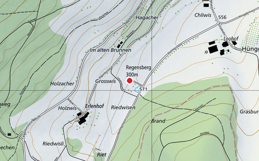 Carte indiquant l’emplacement de Schützenhaus Regensberg (Centre sportif)