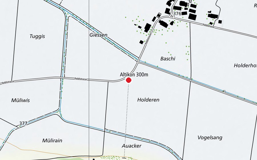 Map showing the location of Schützenhaus SV Altikon (Sports centre)