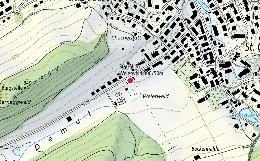 Map showing the location of Schützenhaus Weierweid (Sports centre)