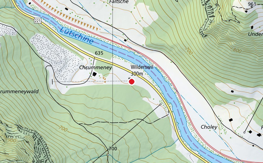 Karte mit dem Standort von Schützenhaus Wilderswil (Sportanlage)
