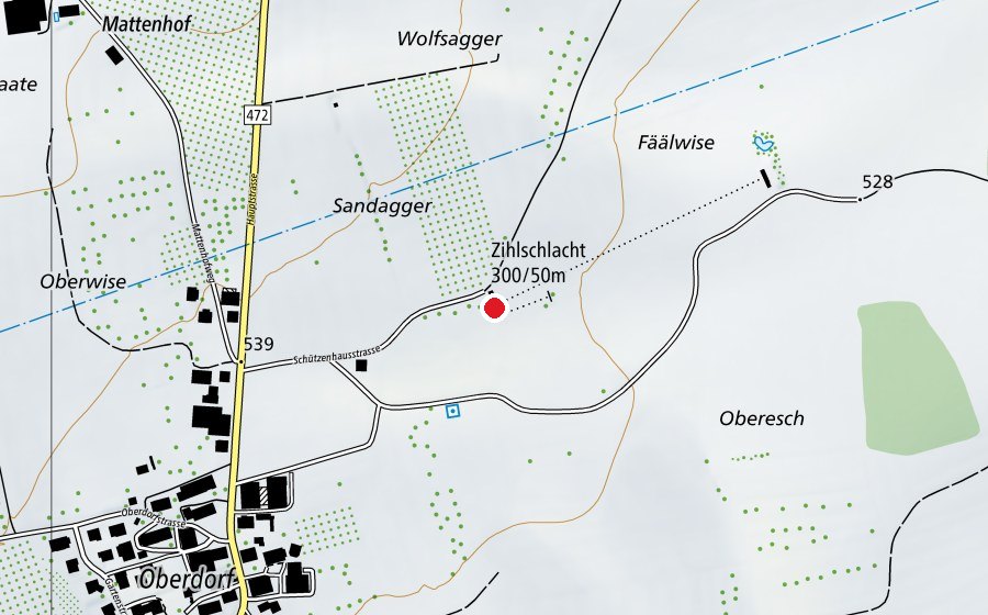 Map showing the location of Schützenhaus (Sports centre)