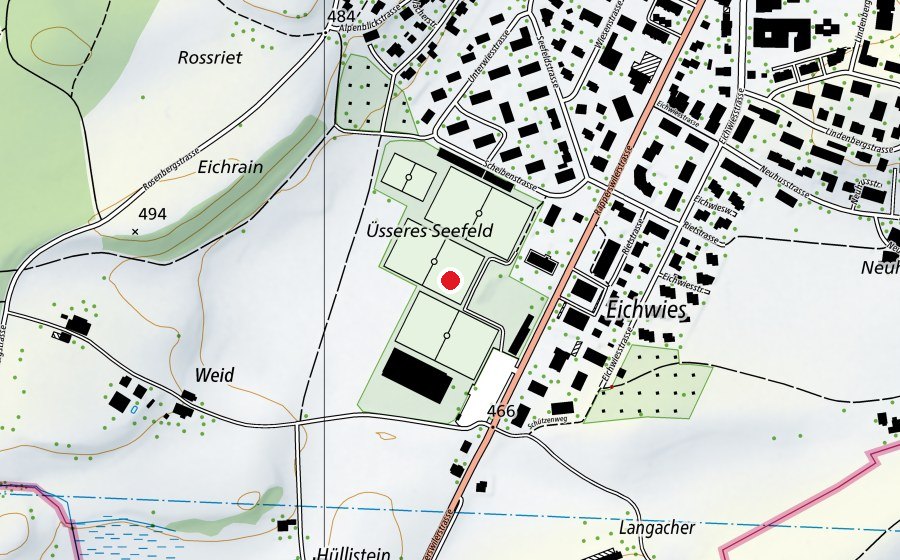 Mappa con la posizione di Schützenwiese (Centro sportivo)