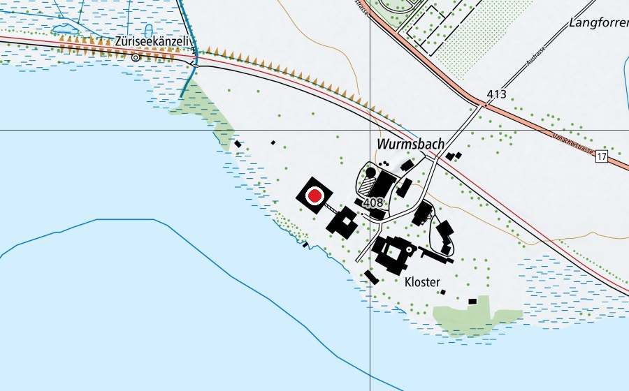 Mappa con la posizione di Schulsportanlage (Centro sportivo)