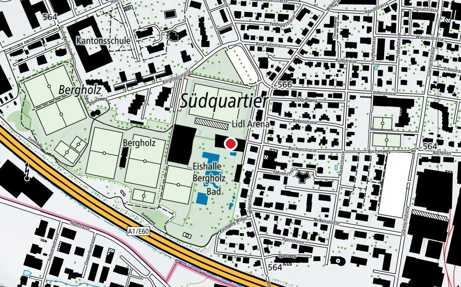 Mappa con la posizione di Schwimmbad Bergholz (Centro sportivo)