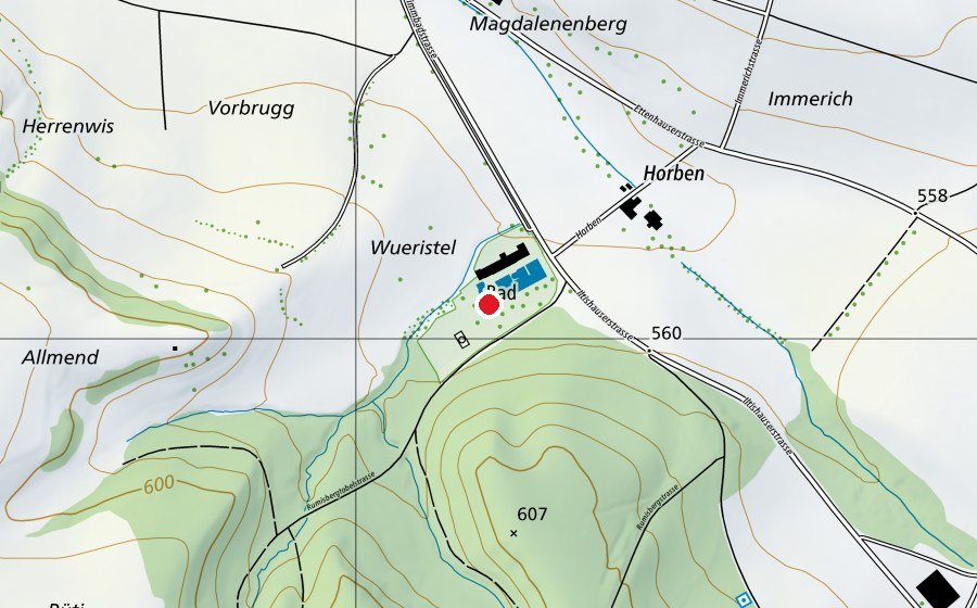Mappa con la posizione di Schwimmbad Elgg (Centro sportivo)