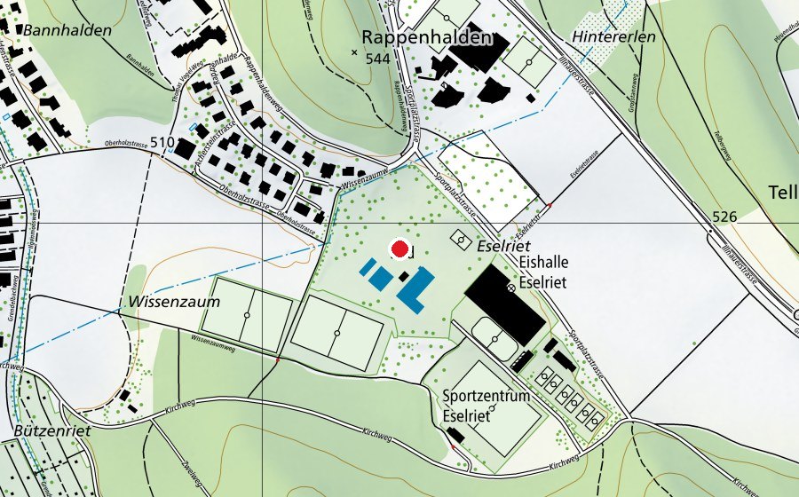 Karte mit dem Standort von Schwimmbad Eselriet (Sportanlage)