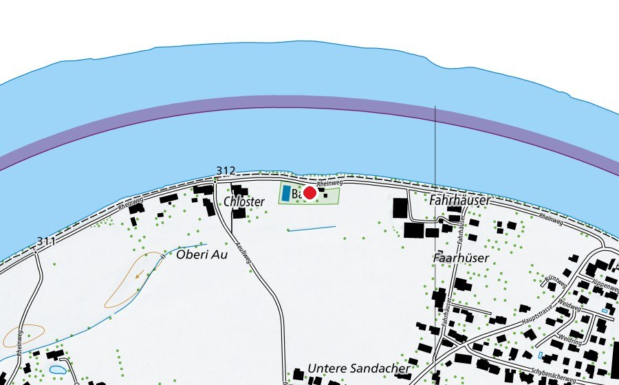 Mappa con la posizione di Schwimmbad Full-Reuenthal (Centro sportivo)