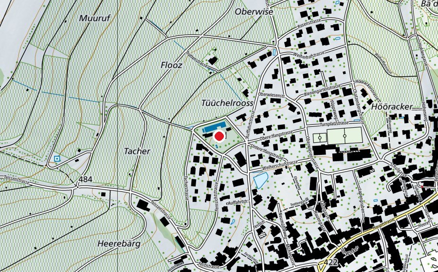 Carte indiquant l’emplacement de Schwimmbad Hallau (Centre sportif)