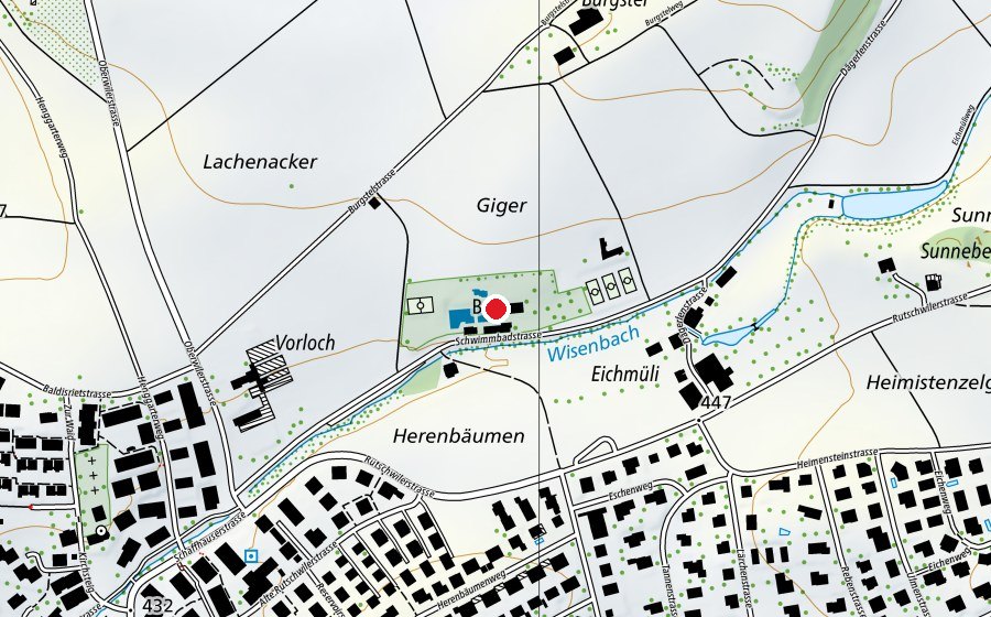 Mappa con la posizione di Schwimmbad Hettlingen (Centro sportivo)