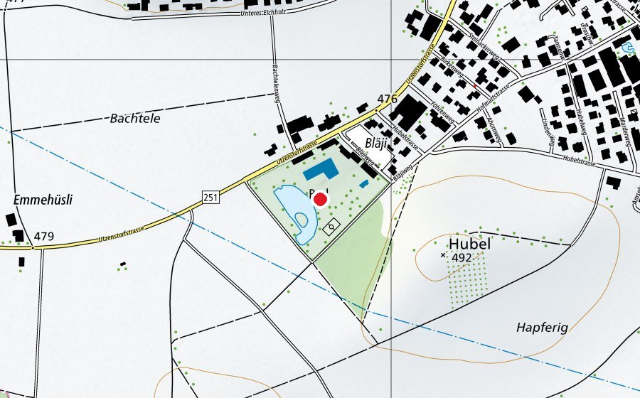 Mappa con la posizione di Schwimmbad Koppigen (Centro sportivo)