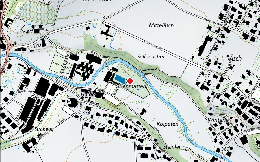 Carte indiquant l’emplacement de Schwimmbad Möriken-Wildegg (Centre sportif)