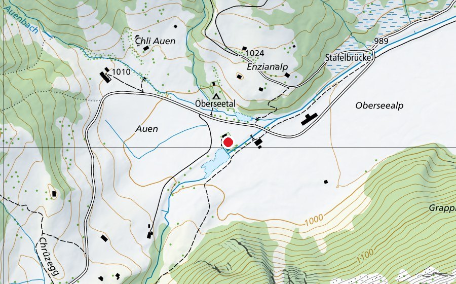 Carte indiquant l’emplacement de Schwimmbad Obersee (Centre sportif)