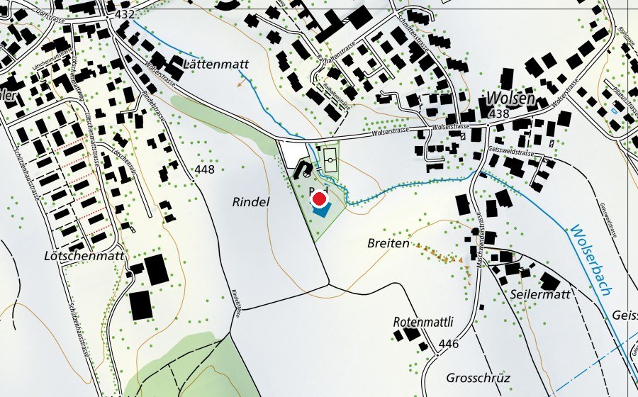 Carte indiquant l’emplacement de Schwimmbad Obfelden (Centre sportif)