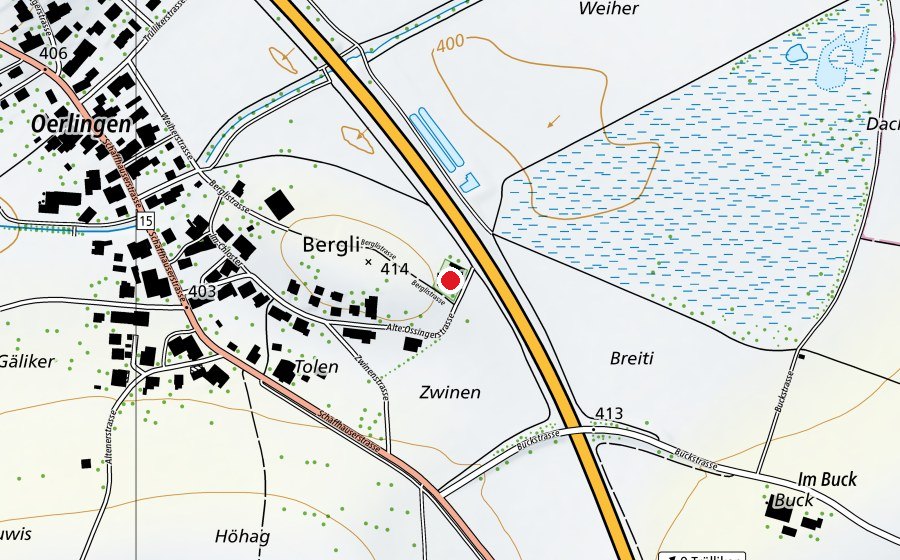 Mappa con la posizione di Schwimmbad Oerlingen (Centro sportivo)