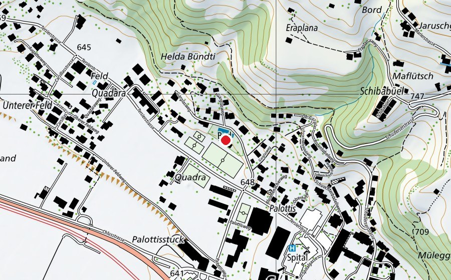 Mappa con la posizione di Schwimmbad Schiers (Centro sportivo)