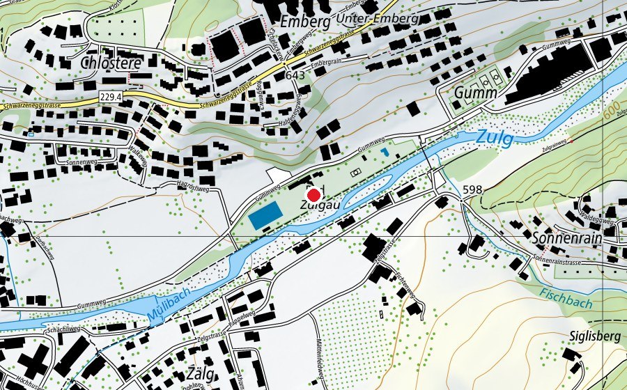 Karte mit dem Standort von Schwimmbad Steffisburg (Sportanlage)