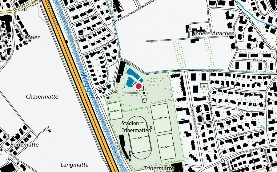 Mappa con la posizione di Schwimmbad Zofingen (Centro sportivo)
