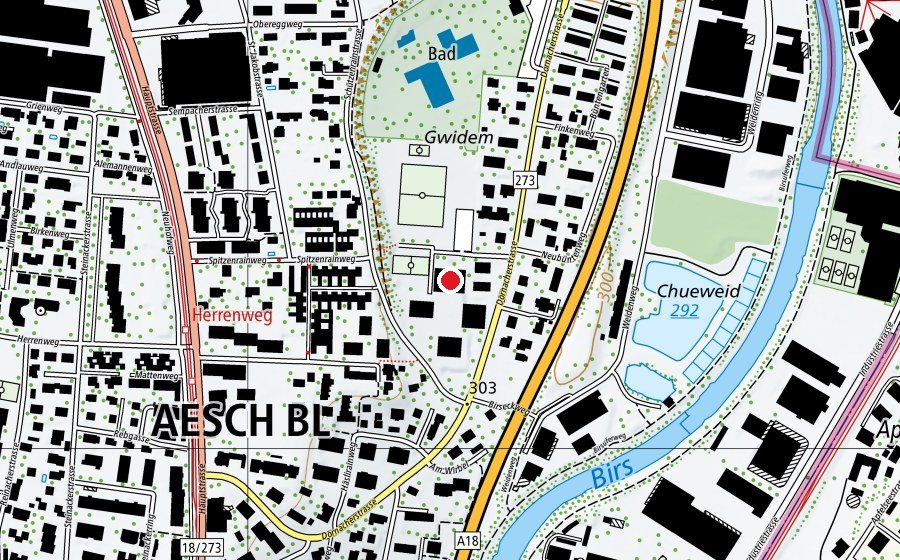 Carte indiquant l’emplacement de Schwimmhalle Schützenmatt (Centre sportif)