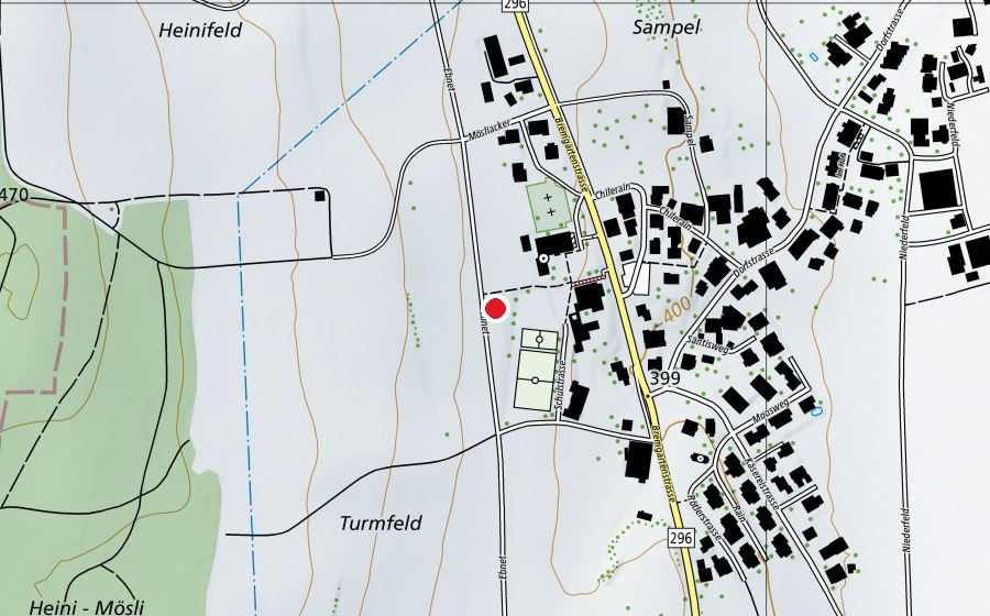 Mappa con la posizione di Schwingerhalle (Centro sportivo)