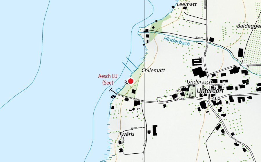 Mappa con la posizione di Seebad Aesch (Centro sportivo)