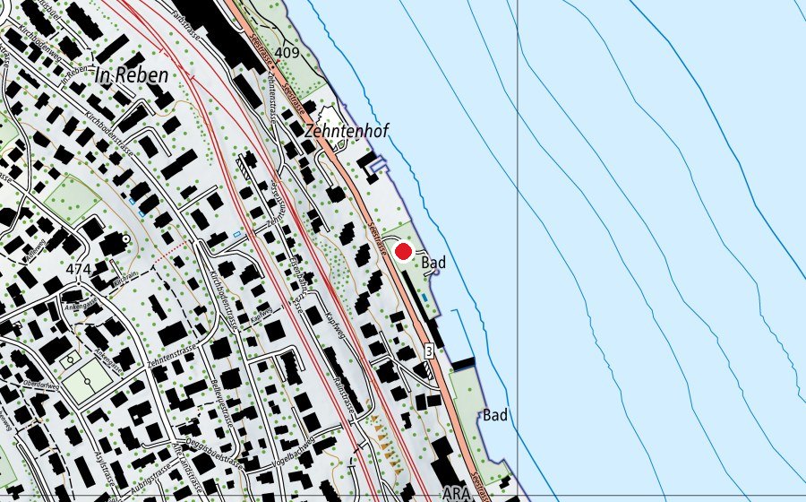 Map showing the location of Seebad Bürger 2 (Sports centre)