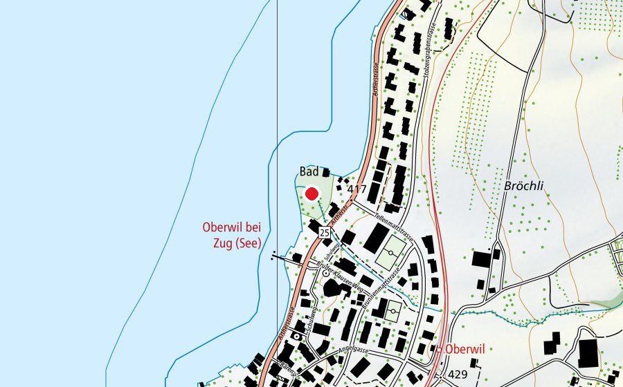 Mappa con la posizione di Seebad Tellenörtli (Centro sportivo)