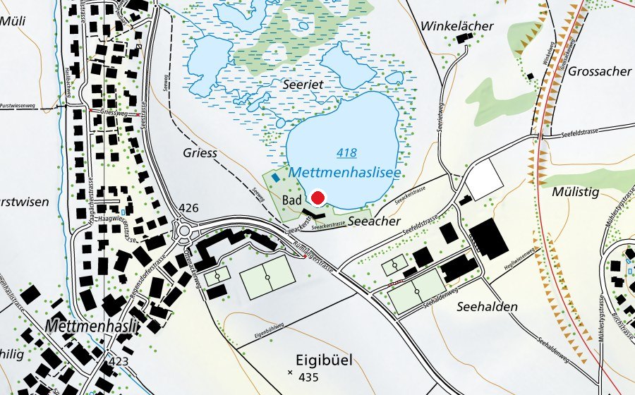 Karte mit dem Standort von Seebadi Haslisee (Sportanlage)