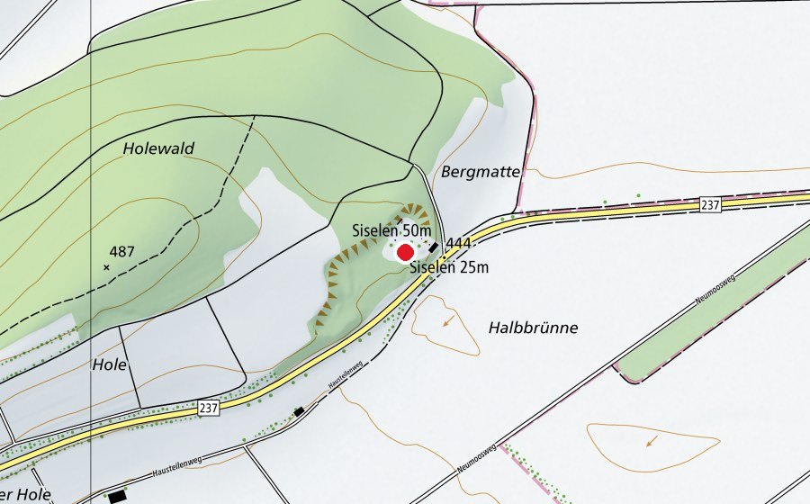 Mappa con la posizione di Siselen 25 m (Centro sportivo)
