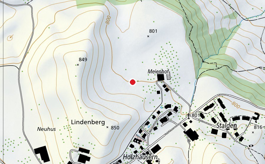 Carte indiquant l’emplacement de Skilift Menzingen (Centre sportif)