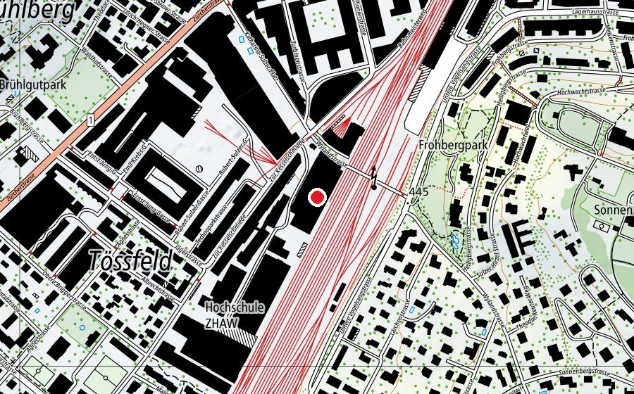 Map showing the location of Skills Park (Sports centre)