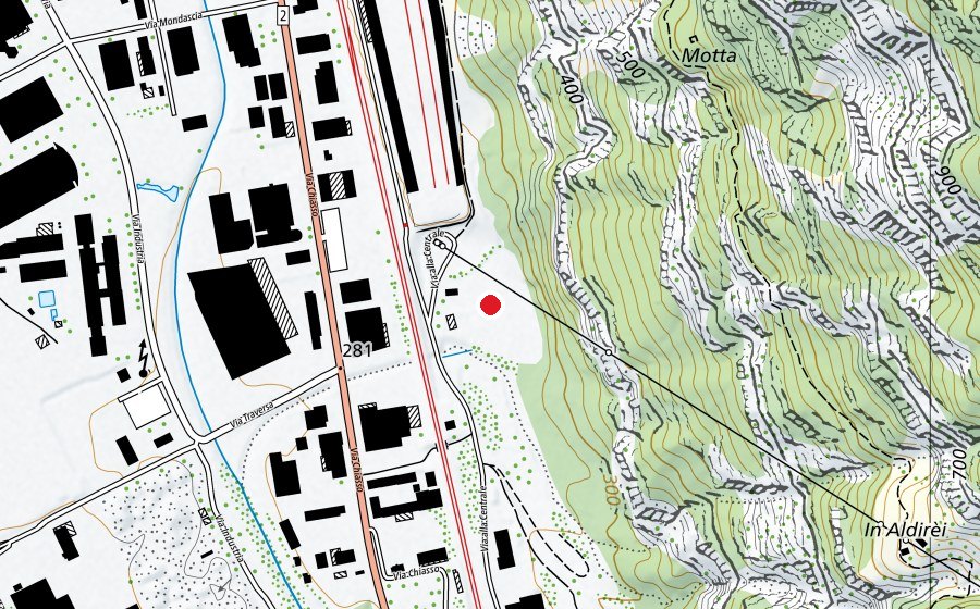 Map showing the location of Società tiro al volo Biasca (Sports centre)