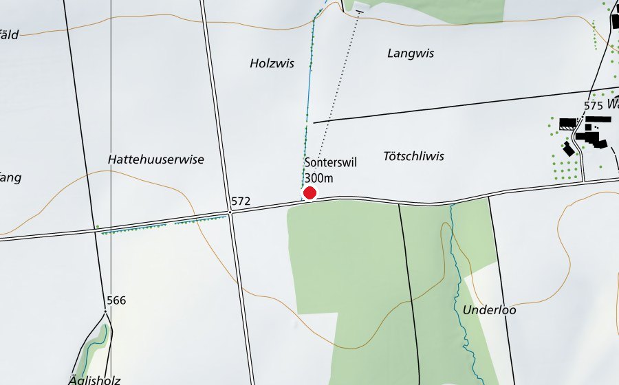 Mappa con la posizione di Sonterswil 300 m (Centro sportivo)