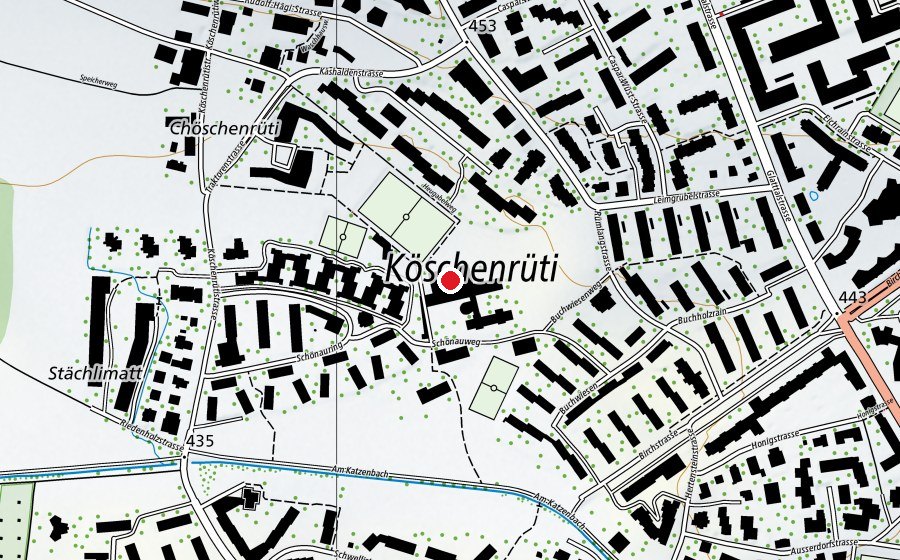 Mappa con la posizione di Sport-/Turnhalle Buchwiesen (Centro sportivo)