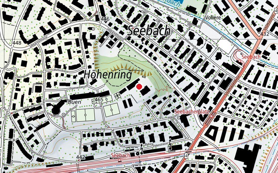 Mappa con la posizione di Sport-/Turnhalle Buhn (Centro sportivo)