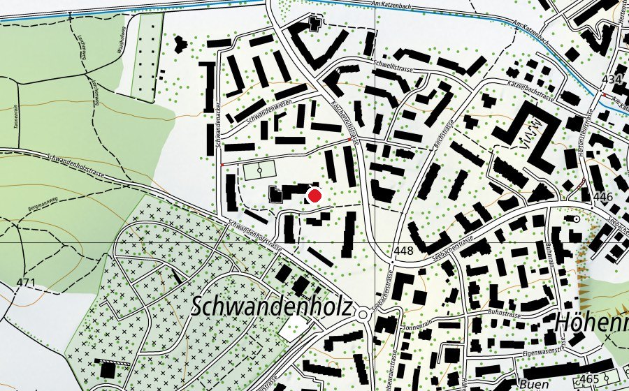 Karte mit dem Standort von Sport-/Turnhalle Himmeri-Heumatt (Sportanlage)