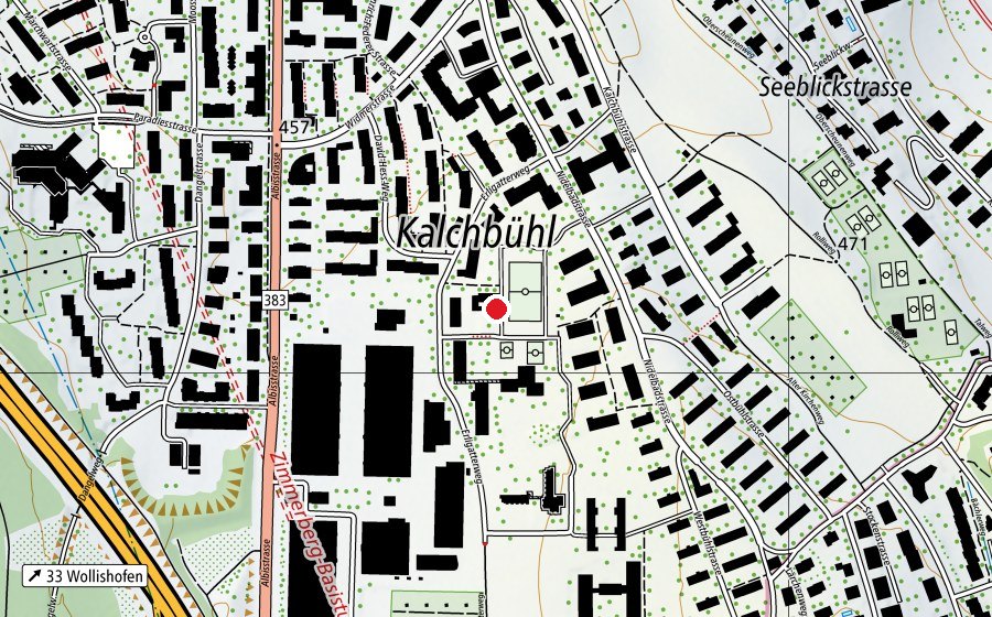Karte mit dem Standort von Sport-/Turnhalle Neubühl (Sportanlage)