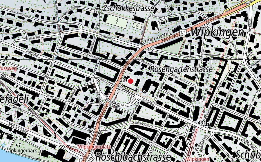Mappa con la posizione di Sport-/Turnhalle Nordstrasse (Centro sportivo)