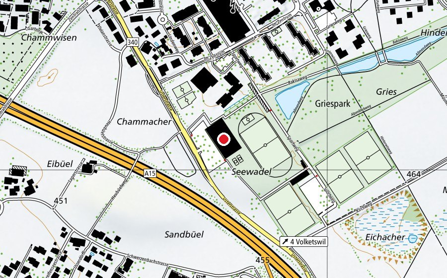 Karte mit dem Standort von Sport-und Kulturzentrum Gries (Sportanlage)