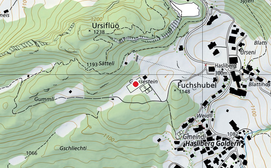 Mappa con la posizione di Sportanlage am grossen Stein (Centro sportivo)