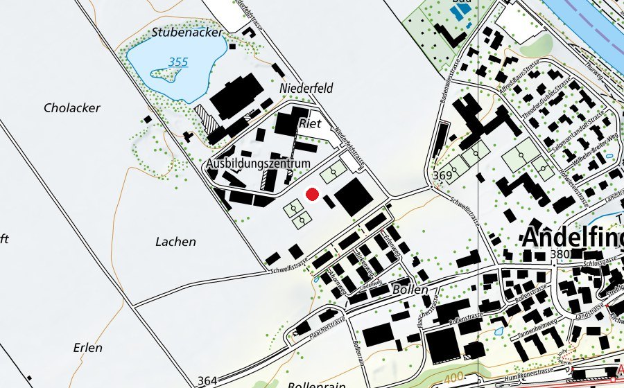 Map showing the location of Sportanlage (Sports centre)