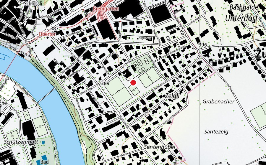 Map showing the location of Sportanlage Bärenmatt (Sports centre)