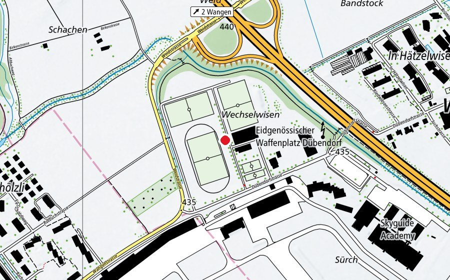 Carte indiquant l’emplacement de Sportanlage Dürrbach (Centre sportif)